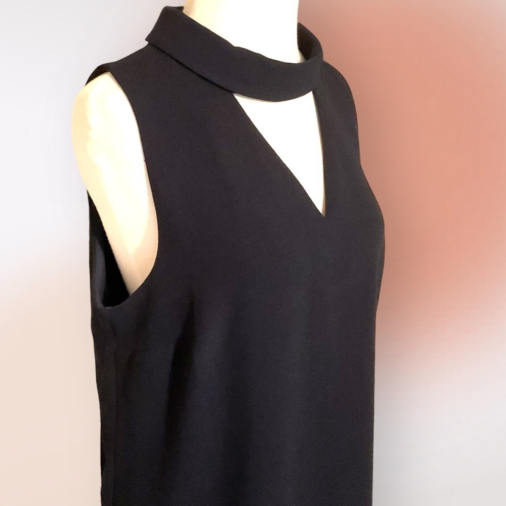 Chico’s Dark Navy Blue Mock Neck Sleeveless Sheath Dress Size 1.5 Reg Med - Picture 4 of 12